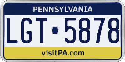 PA license plate LGT5878