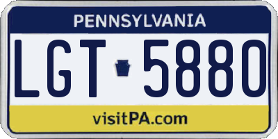 PA license plate LGT5880