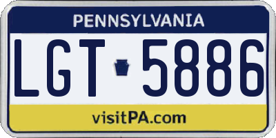 PA license plate LGT5886