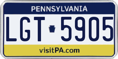 PA license plate LGT5905