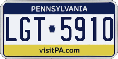 PA license plate LGT5910