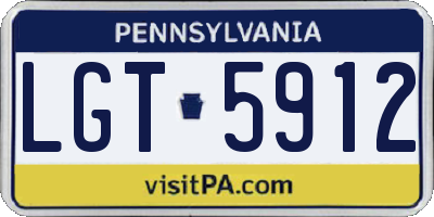 PA license plate LGT5912