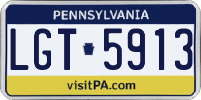 PA license plate LGT5913