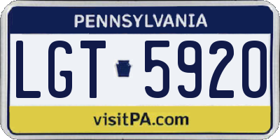 PA license plate LGT5920