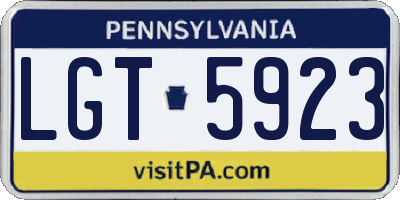 PA license plate LGT5923