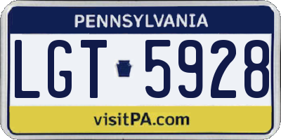 PA license plate LGT5928