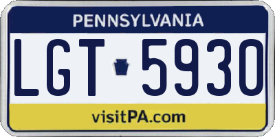 PA license plate LGT5930