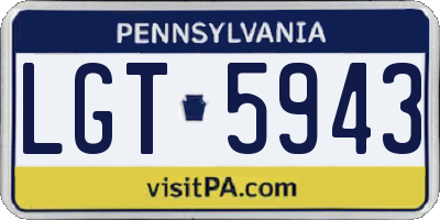 PA license plate LGT5943