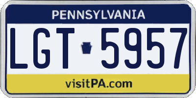 PA license plate LGT5957