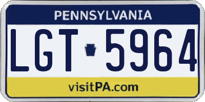PA license plate LGT5964