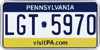 PA license plate LGT5970