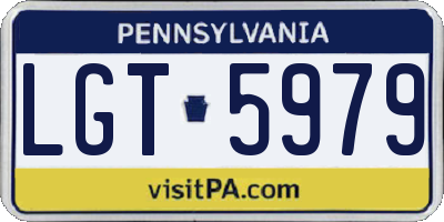 PA license plate LGT5979