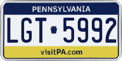 PA license plate LGT5992