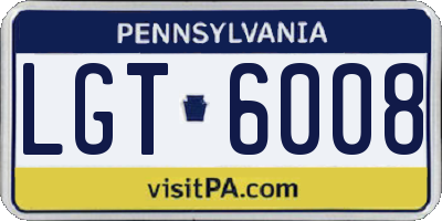 PA license plate LGT6008