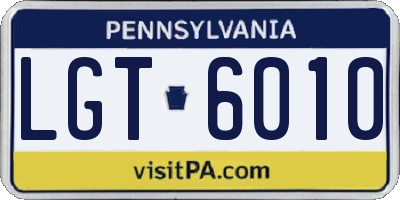 PA license plate LGT6010