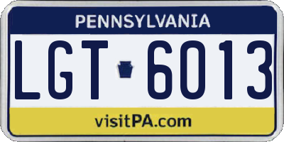 PA license plate LGT6013