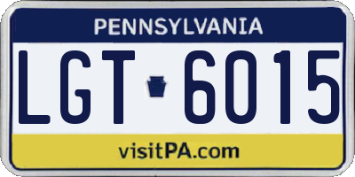 PA license plate LGT6015