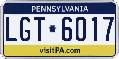 PA license plate LGT6017