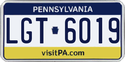 PA license plate LGT6019