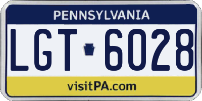 PA license plate LGT6028