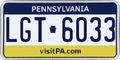 PA license plate LGT6033