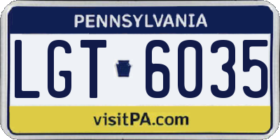 PA license plate LGT6035