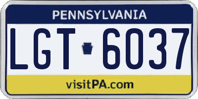 PA license plate LGT6037