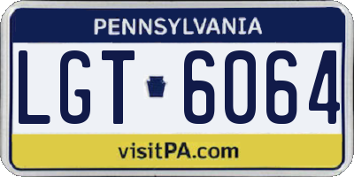 PA license plate LGT6064