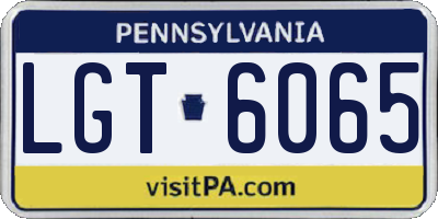 PA license plate LGT6065