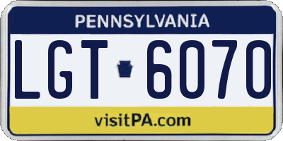 PA license plate LGT6070