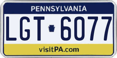 PA license plate LGT6077