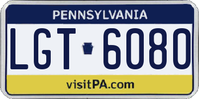 PA license plate LGT6080