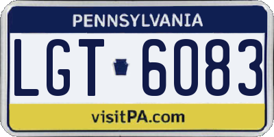 PA license plate LGT6083