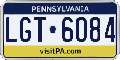 PA license plate LGT6084