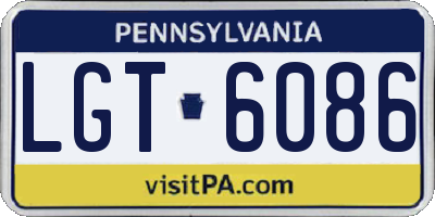 PA license plate LGT6086