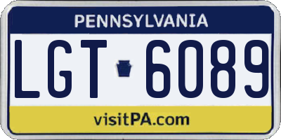 PA license plate LGT6089