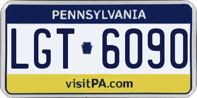 PA license plate LGT6090
