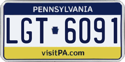 PA license plate LGT6091