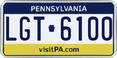 PA license plate LGT6100