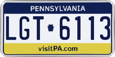 PA license plate LGT6113