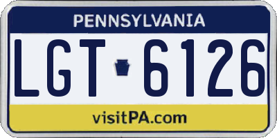PA license plate LGT6126