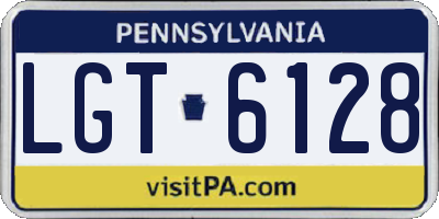PA license plate LGT6128