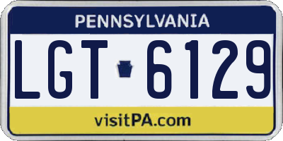 PA license plate LGT6129