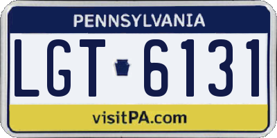 PA license plate LGT6131
