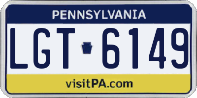 PA license plate LGT6149