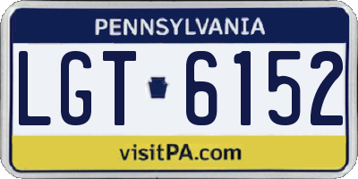 PA license plate LGT6152