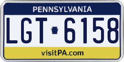 PA license plate LGT6158