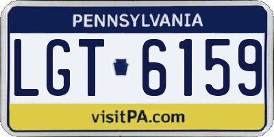 PA license plate LGT6159