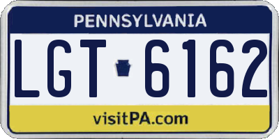 PA license plate LGT6162