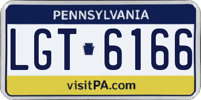 PA license plate LGT6166